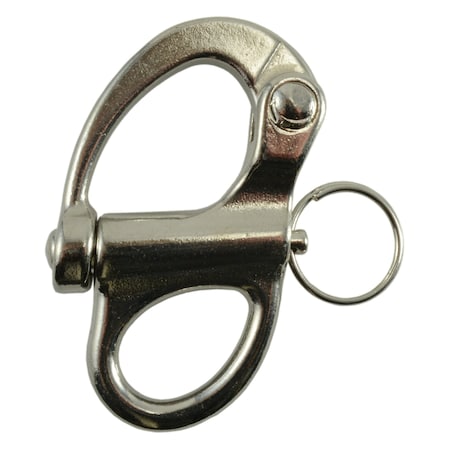 Midwest Fastener 5/8" x 1/2" x 2-3/4" 316 Stainless Steel Fixed Snap Hook Shackles 2PK 35782